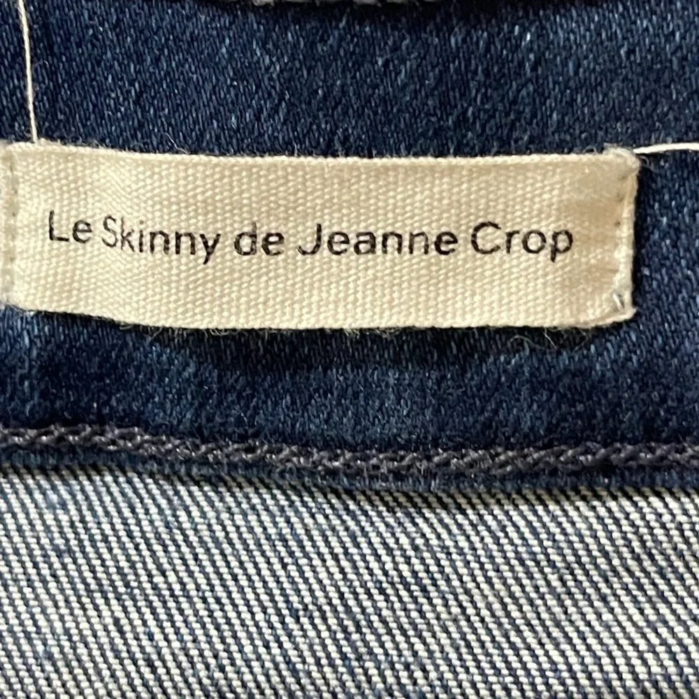Frame Denim Le Skinny de Jeanne Crop Jeans Shredded Hem Size 26